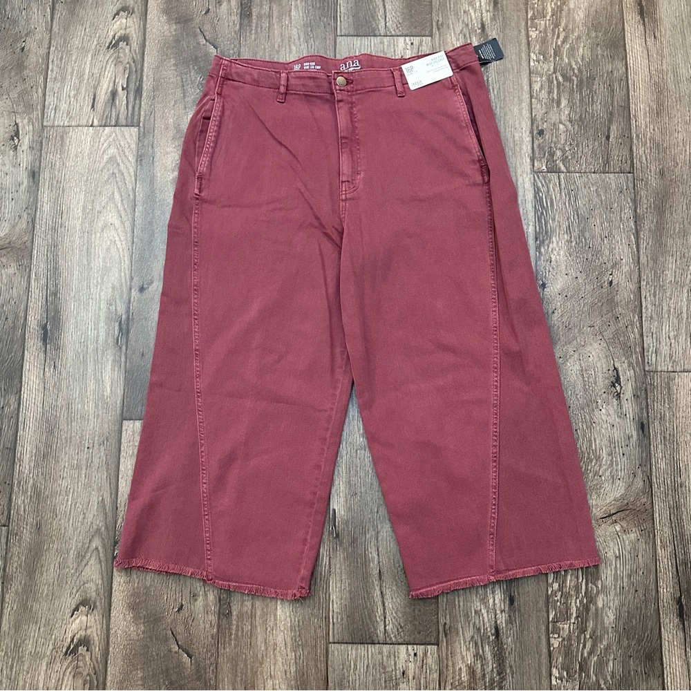 ana High Rise Wide Leg Crop Pants Women’s Size 16P Hawthorne Rose